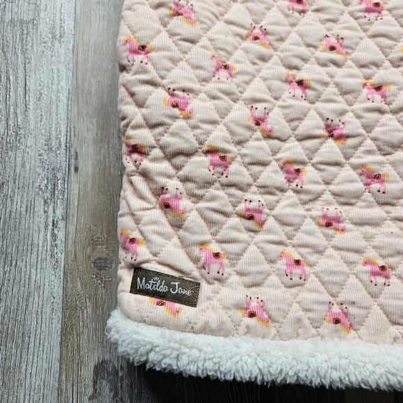 Matilda Jane Girl's 16 Vest Quilted Horse Pattern Shearling Reversable - Picture 10 of 10